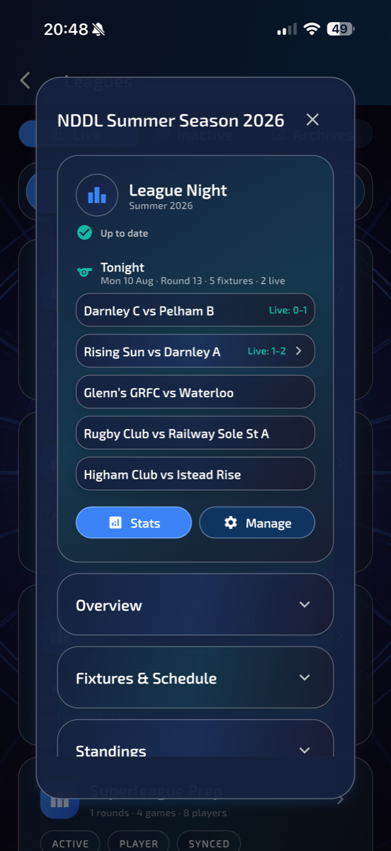 Live league updates
